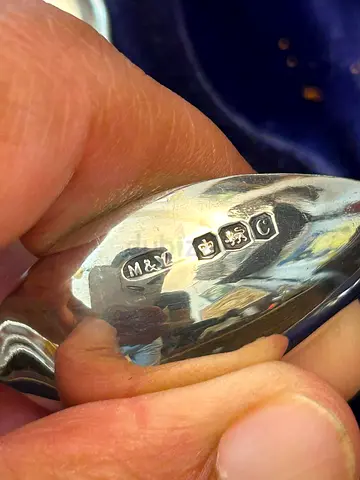 England Sheffield  Vintage Sterling Silver Spoon with Hallmarks (M & Y) - Antique Tableware