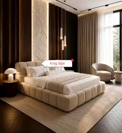 Premium Quality King Size Luxury Bed With Spring Mattress Delivery Available