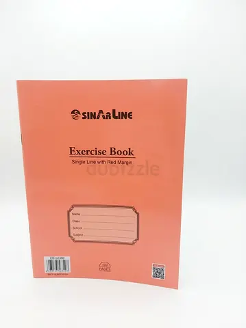 SinarLine Exercise Book - Single Line with Red Margin (100 Pages)