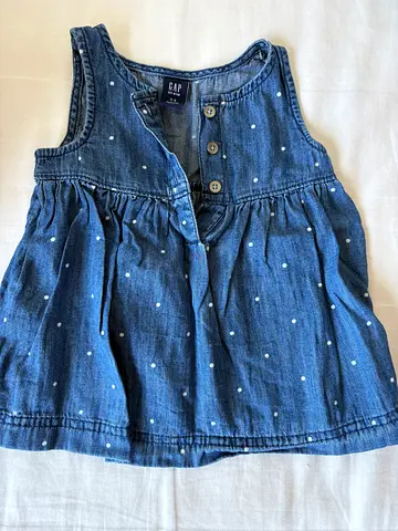 Soft GAP denim baby girl dress, size 6-12 months