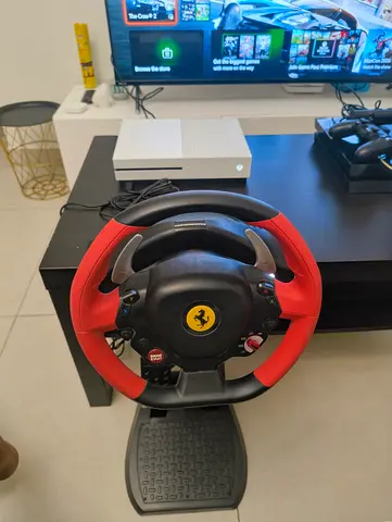 Xbox one S with Thrustmaster Ferrari 458 driving wheel