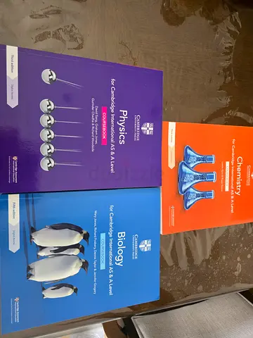 Set of Cambridge International AS & A Level Coursebooks: Chemistry, Physics, Biology O level books