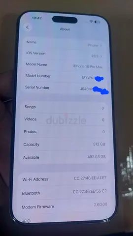 Iphone 16 Pro Max TDRA 512GB
