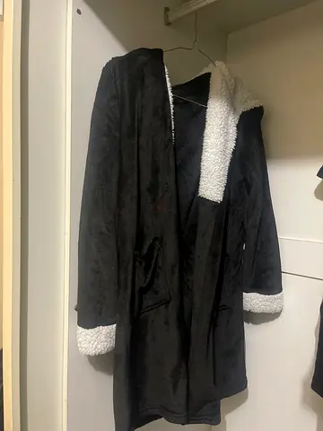 Black & White Fur Hoodie Size Large