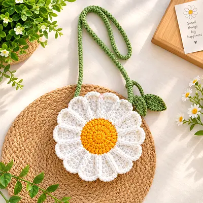 Handmade Crochet Daisy Crossbody Bag — Pre-order only | Handmade after order. DM to book yours! 🧶