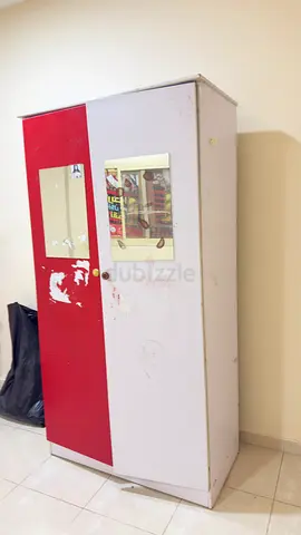 Used two-door wooden wardrobe with mirror - good storage