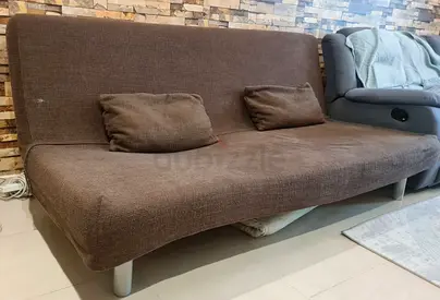 Brown IKEA fabric sofa bed in good condition