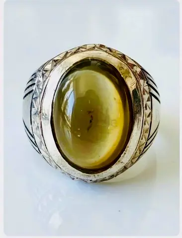 Cat’s Eye Sulemani Aqeeq Silver Ring