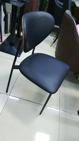 Modern Wooden-Back Dining Chairs with Black Cushions price for one only