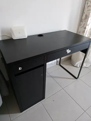 Black IKEA Desk with Drawers - Good Condition