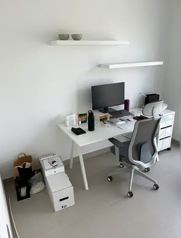Modern White Office Desk and Storage Set