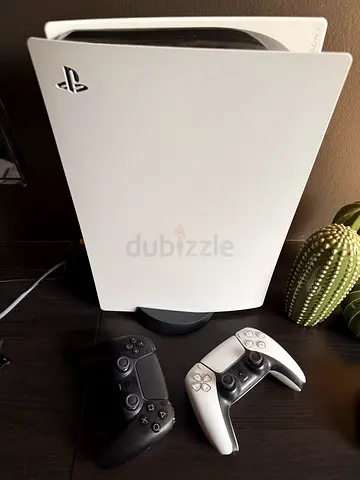 Sony PS5 Disc Edition + 2 DualSense Controllers – White & Black