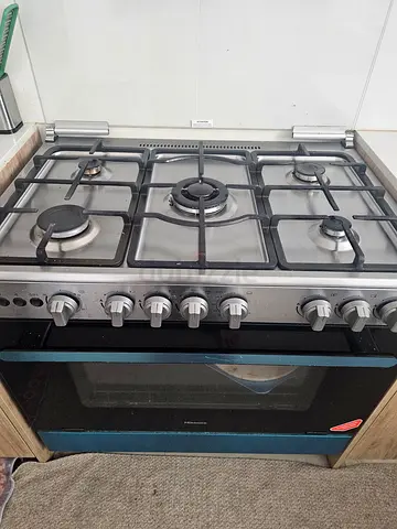 Stainless Steel 5-Burner Gas Range with Oven - Good Working Condition