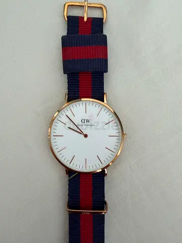 Daniel Wellington Classic 40mm Rose Gold Watch with Navy-Red NATO Strap