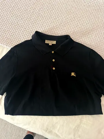 Original Burberry Black Polo Shirt for Men