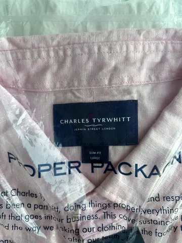 Charles Tyrwhitt Men’s Light Pink Dress Shirt - Size M (brand new Condition)