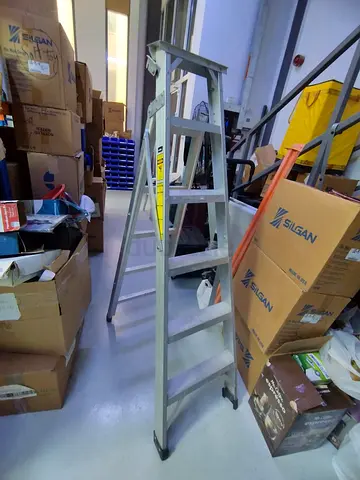 Aluminium 6-step folding ladder - used, good condition