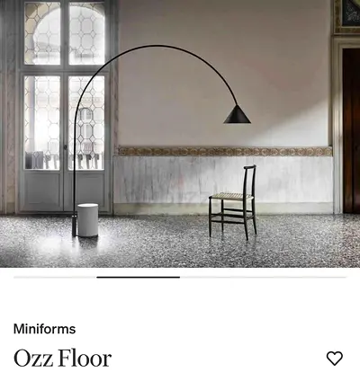 Large Miniforms floor lamp with real marble base