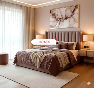 Brand New King Size Luxury Velvet Bed with Spring Mattress