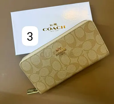 Coach Long Zip Around Wallet In Signature Canvas