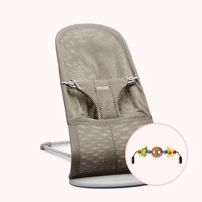 BabyBjorn bouncer grey mesh with toy bar