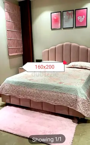 Brand New Queen Size Luxury Fabric Bed With Mattress Modern Design