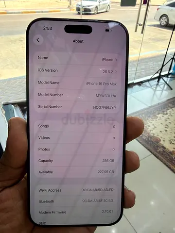 16 pro max 256gb E sim card