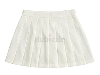Pleated A-line Mini Skirt in Cream - Size S