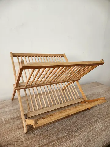 Foldable Wooden Dish Drying Rack