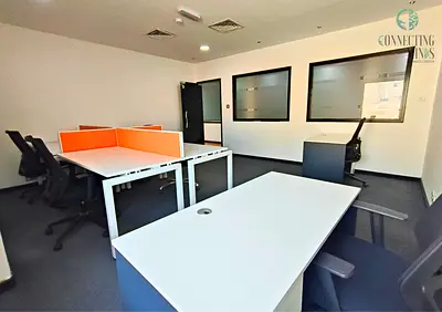 300 Sq. Ft. Fully Furnished Office with Window View | Al Garhoud