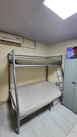 Sturdy Silver Metal Bunk Bed with Mattresses