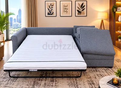 L-Shaped Sofa Bed with Mattress