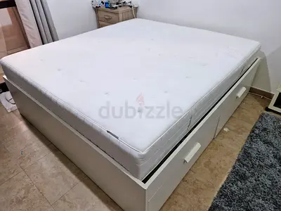 IKEA King Storage Bed and Mattress