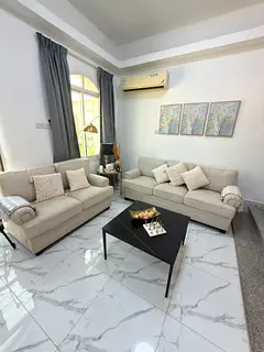 Elegant 2-Piece Beige Fabric Sofa Set