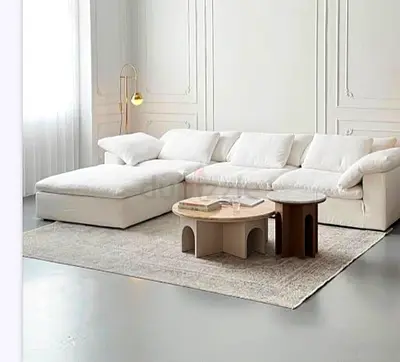 White L-shaped Modular Sofa with Chaise — Clean Modern Design