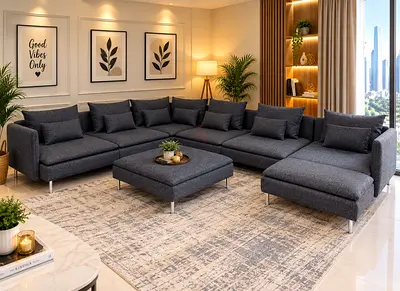 U-Shaped Grey Sofa

Modern U-Shaped Sofa

Elegant grey colour

Spacious and comfortable seating