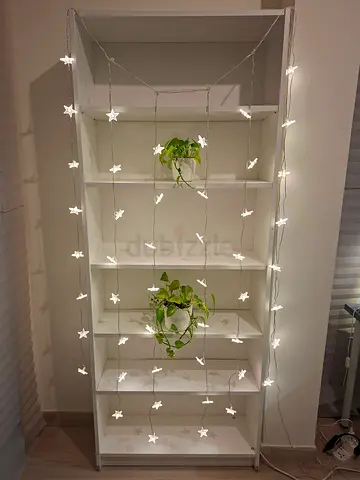 White 6-Shelf Bookcase / Display Unit - Good Condition