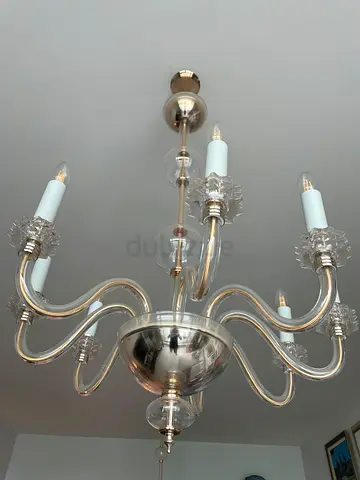 Modern Glass Chandelier with Eight Lights