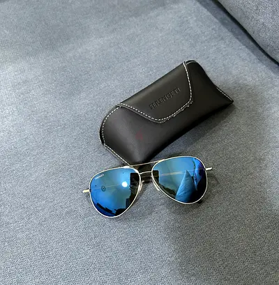Serengeti Carrara 8547 Silver Aviator Sunglasses Polarized Mineral Glass 555nm - used like new