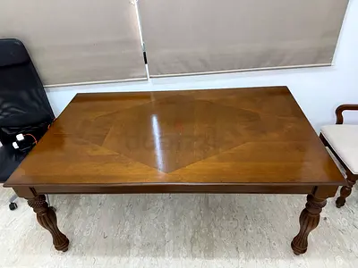Solid Wood Dining Table with Carved Legswith 5 chairs - Good Condition
