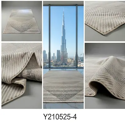 Light Grey Abstract Patterned Area Rug - 160x230cm (approx)