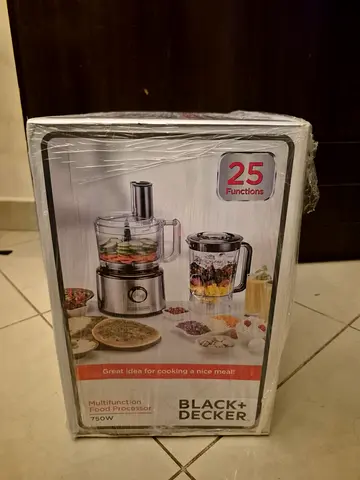 BLACK+DECKER Food Processor 750W, 25-in-1 Multi-Function, 2L Bowl & 2.3L Blender, Stainless Steel