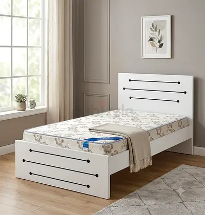 MDF Wooden Double Bed With Medical Mettres Size 120×190Cm