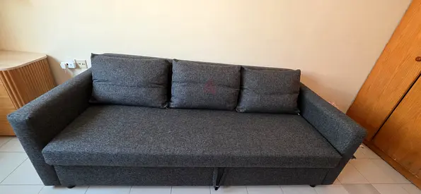 Urgent sale- Grey 3-Seater Sofa Bed with Storage -very Good Condition