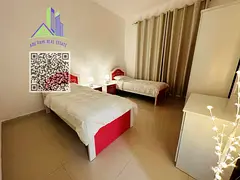 An exceptionally luxurious and high-end two-bedroom apartment with a living room, fully furnished wi