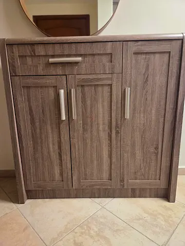 Shoe Cabinet /Rack (Home Centre). Grey Oak. Pick up Motor City. Whatsapp