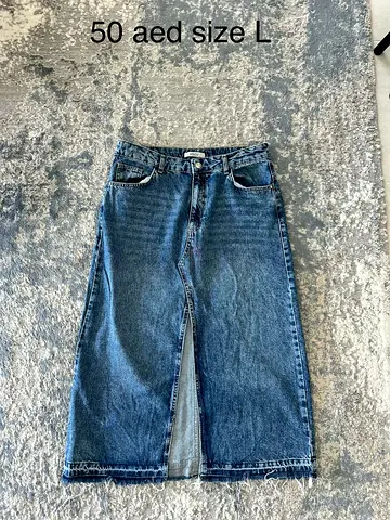 Denim midi skirt size L
