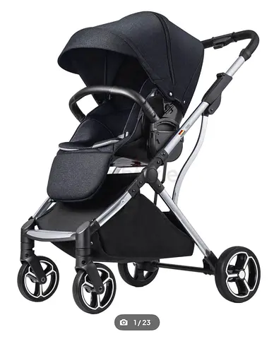 Well-maintained grey 3-in-1 Stroller – Reversible Seat, Large Basket