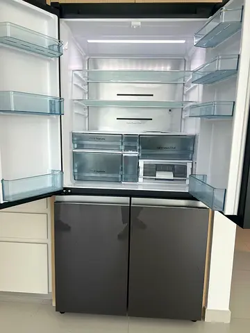 Free Delivery- Hitachi Latest Model Glass 4-Doors Fridge With Bottom Freezer 90cm