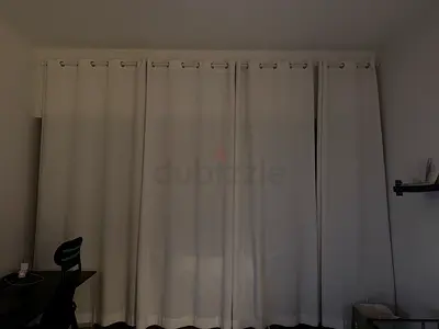 White eyelet curtains - full length set